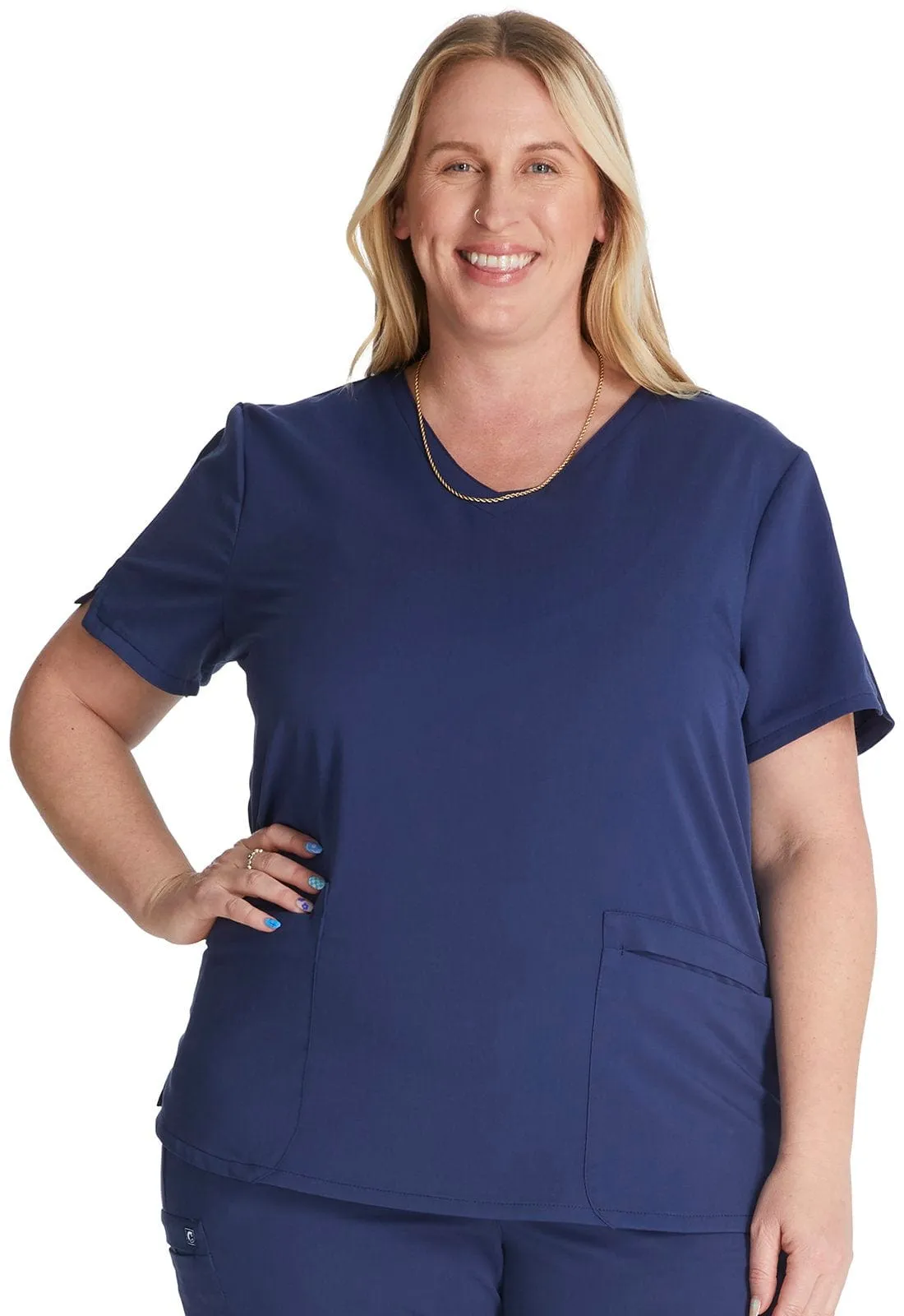 Lumino Atmos V-Neck 2-Pocket Scrub Top with Monogram LD-CK837A