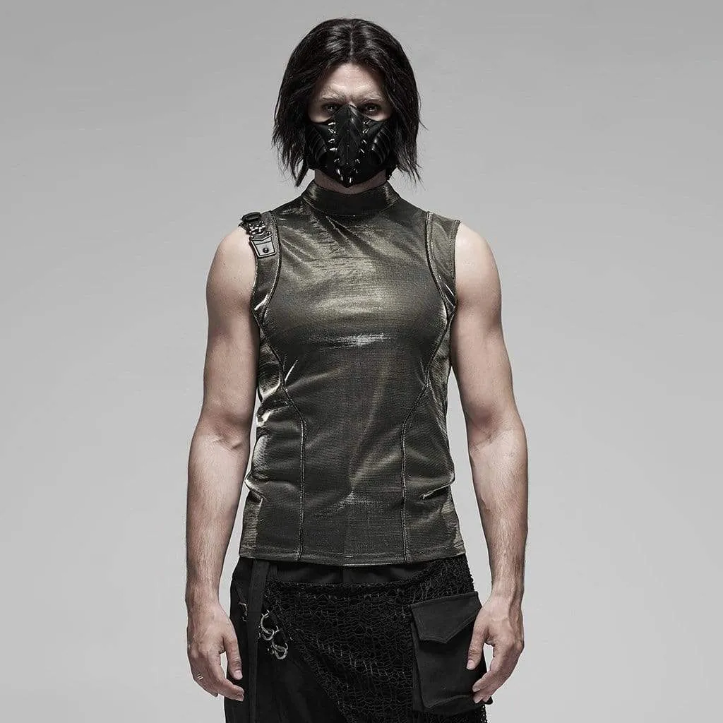 Men's Punk Futuristic Zipper Back Vests