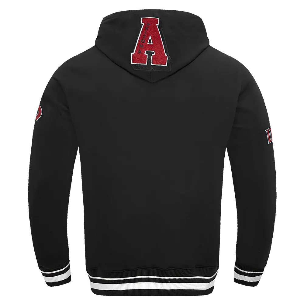 MLB ARIZONA DIAMONDBACKS MASHUP MEN'S RIB PO HOODIE (BLACK)