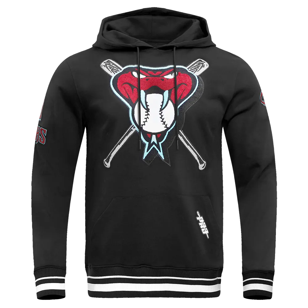 MLB ARIZONA DIAMONDBACKS MASHUP MEN'S RIB PO HOODIE (BLACK)