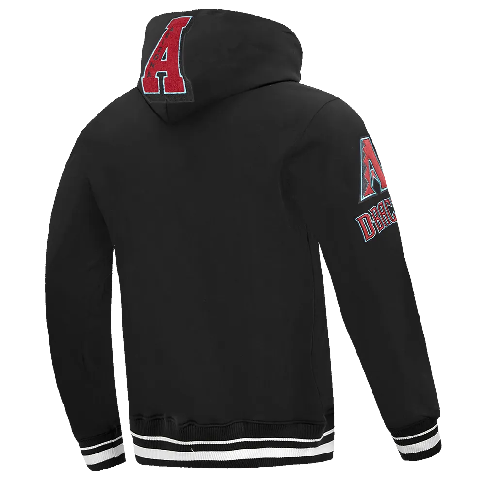 MLB ARIZONA DIAMONDBACKS MASHUP MEN'S RIB PO HOODIE (BLACK)