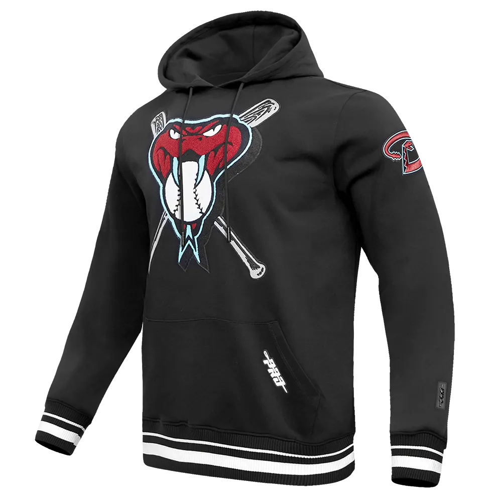 MLB ARIZONA DIAMONDBACKS MASHUP MEN'S RIB PO HOODIE (BLACK)