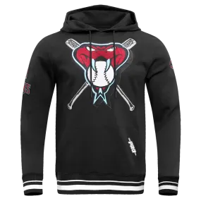 MLB ARIZONA DIAMONDBACKS MASHUP MEN'S RIB PO HOODIE (BLACK)