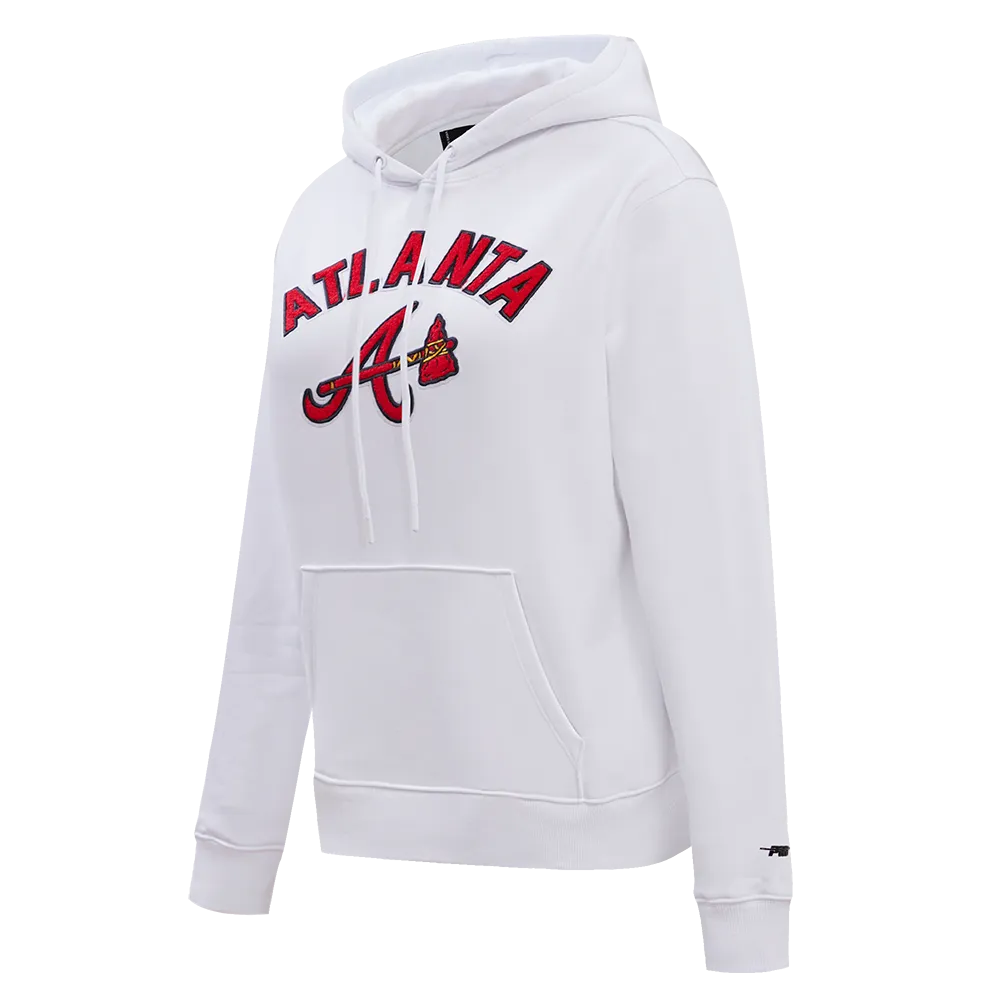 MLB ATLANTA BRAVES CLASSIC WOMEN'S PO HOODIE (WHITE)