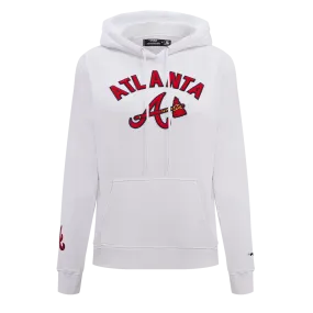 MLB ATLANTA BRAVES CLASSIC WOMEN'S PO HOODIE (WHITE)