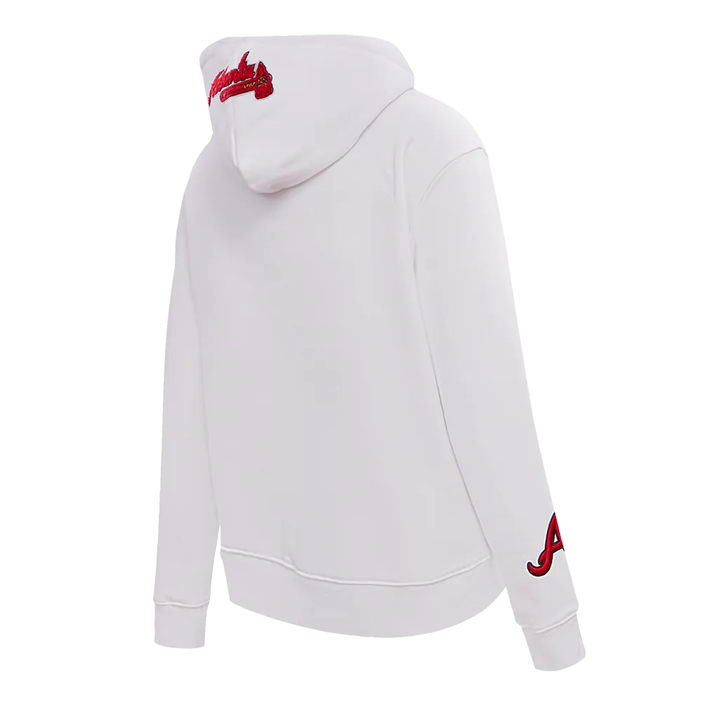 MLB ATLANTA BRAVES CLASSIC WOMEN'S PO HOODIE (WHITE)