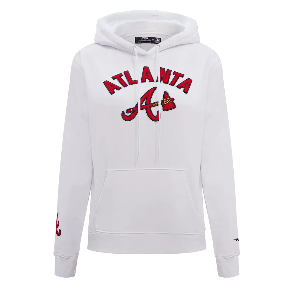 MLB ATLANTA BRAVES CLASSIC WOMEN'S PO HOODIE (WHITE)