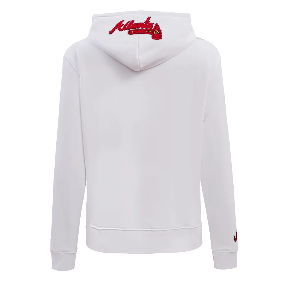 MLB ATLANTA BRAVES CLASSIC WOMEN'S PO HOODIE (WHITE)