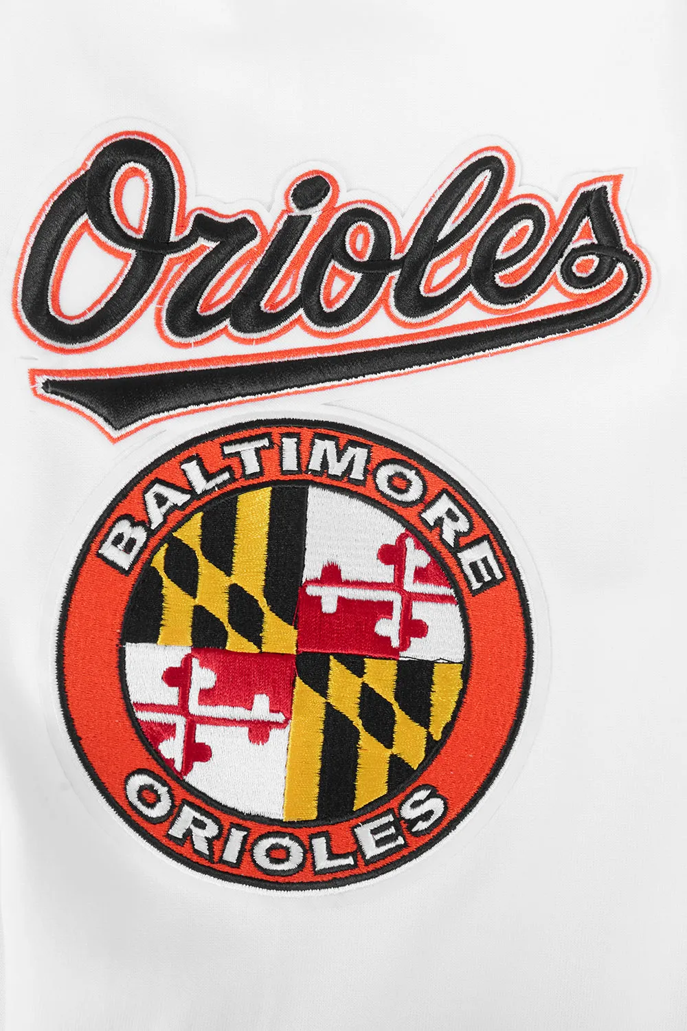 MLB BALTIMORE ORIOLES CLASSIC CHENILLE MEN'S PO HOODIE (WHITE)