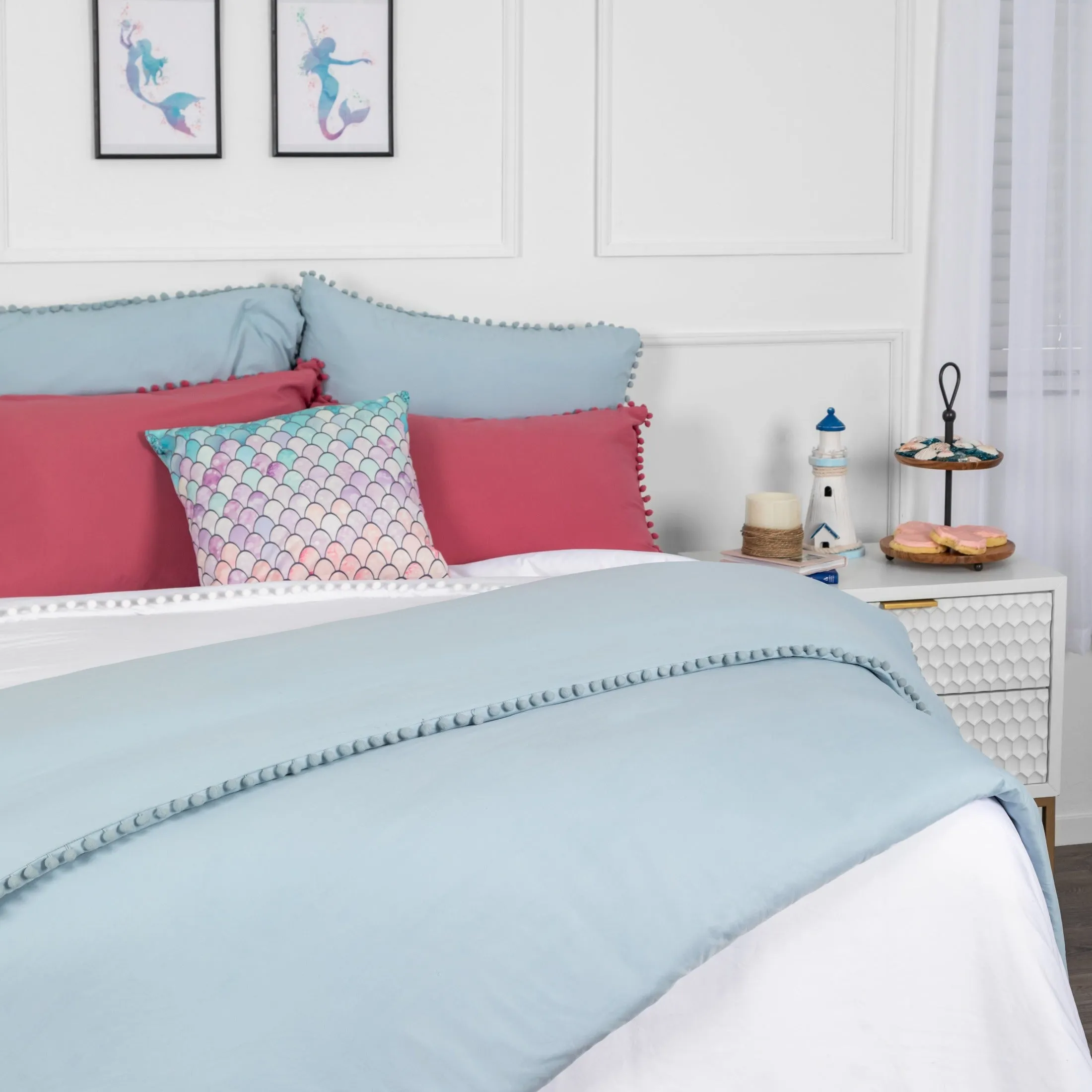 Pom-Pom Duvet Cover Set