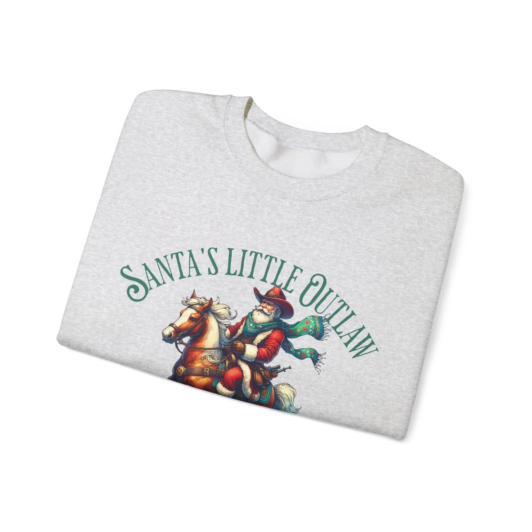 Santa's Little Outlaw Sweatshirt, Country Sweater, Christmas Sweater