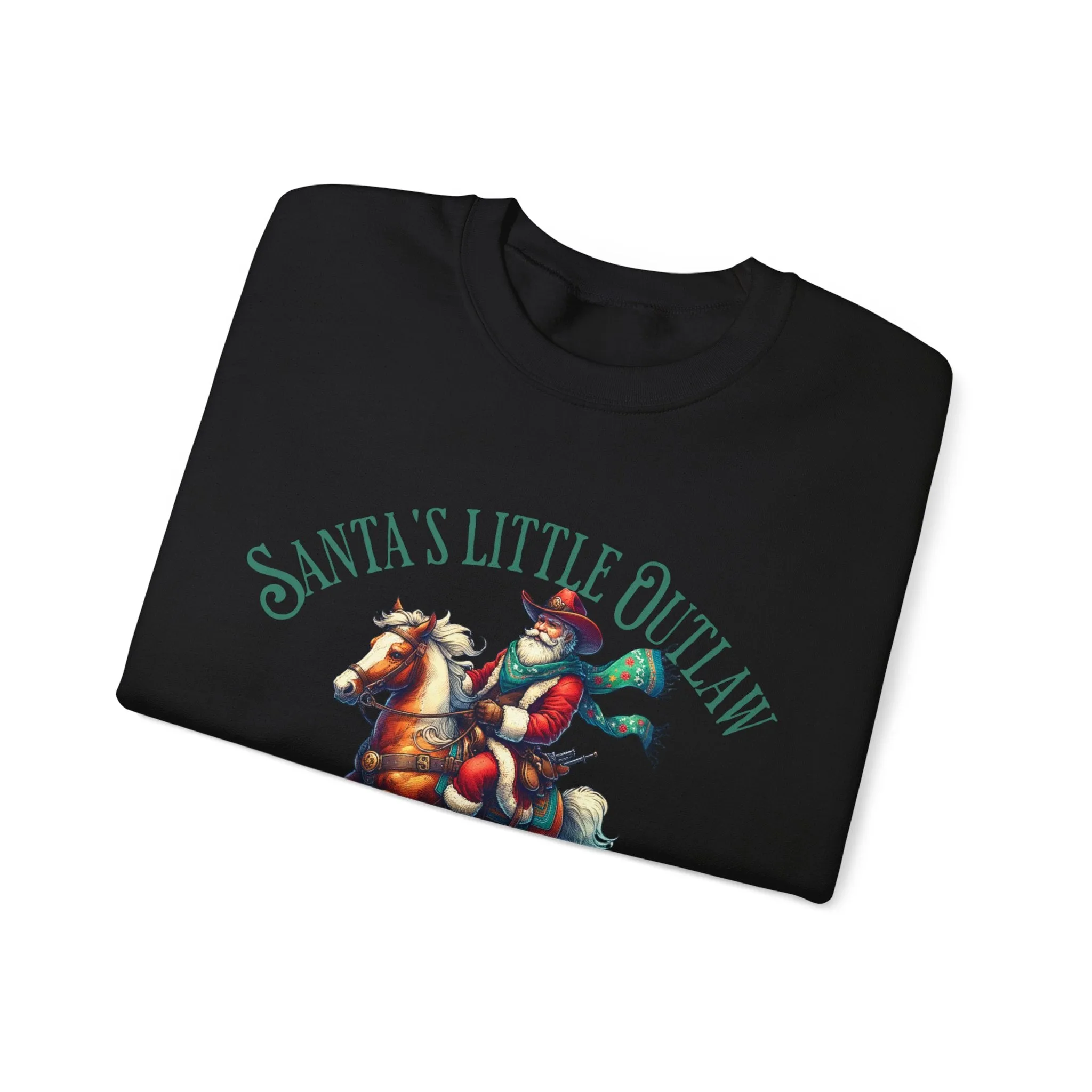 Santa's Little Outlaw Sweatshirt, Country Sweater, Christmas Sweater