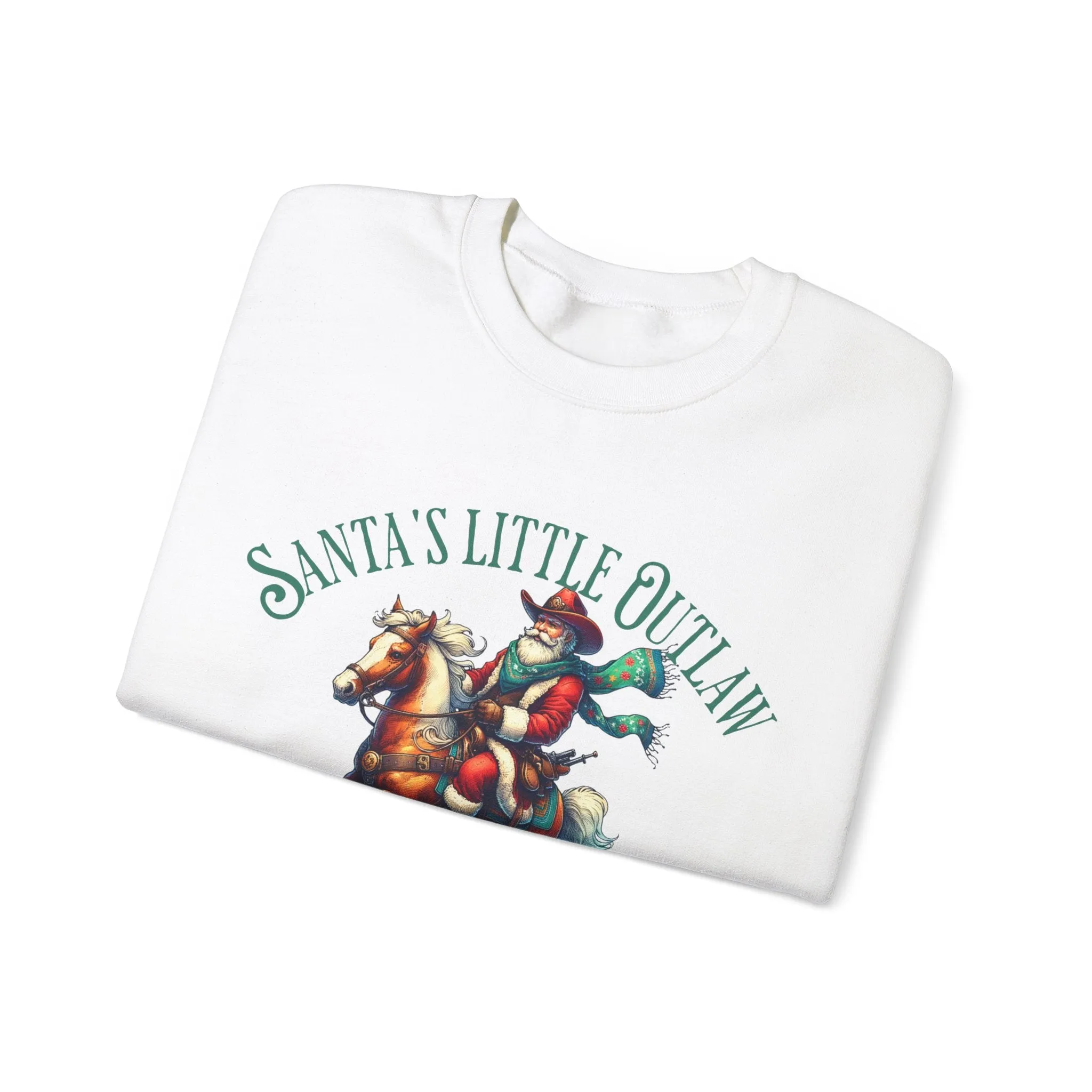 Santa's Little Outlaw Sweatshirt, Country Sweater, Christmas Sweater