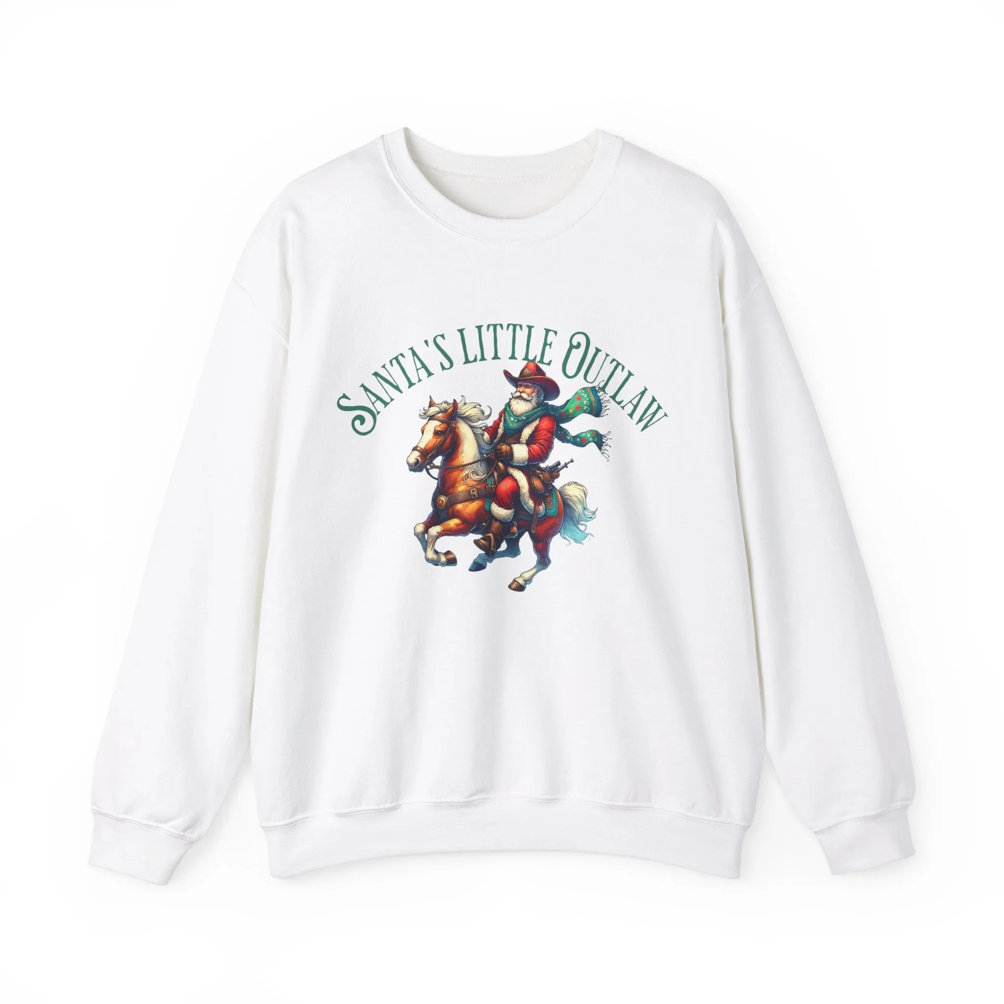 Santa's Little Outlaw Sweatshirt, Country Sweater, Christmas Sweater