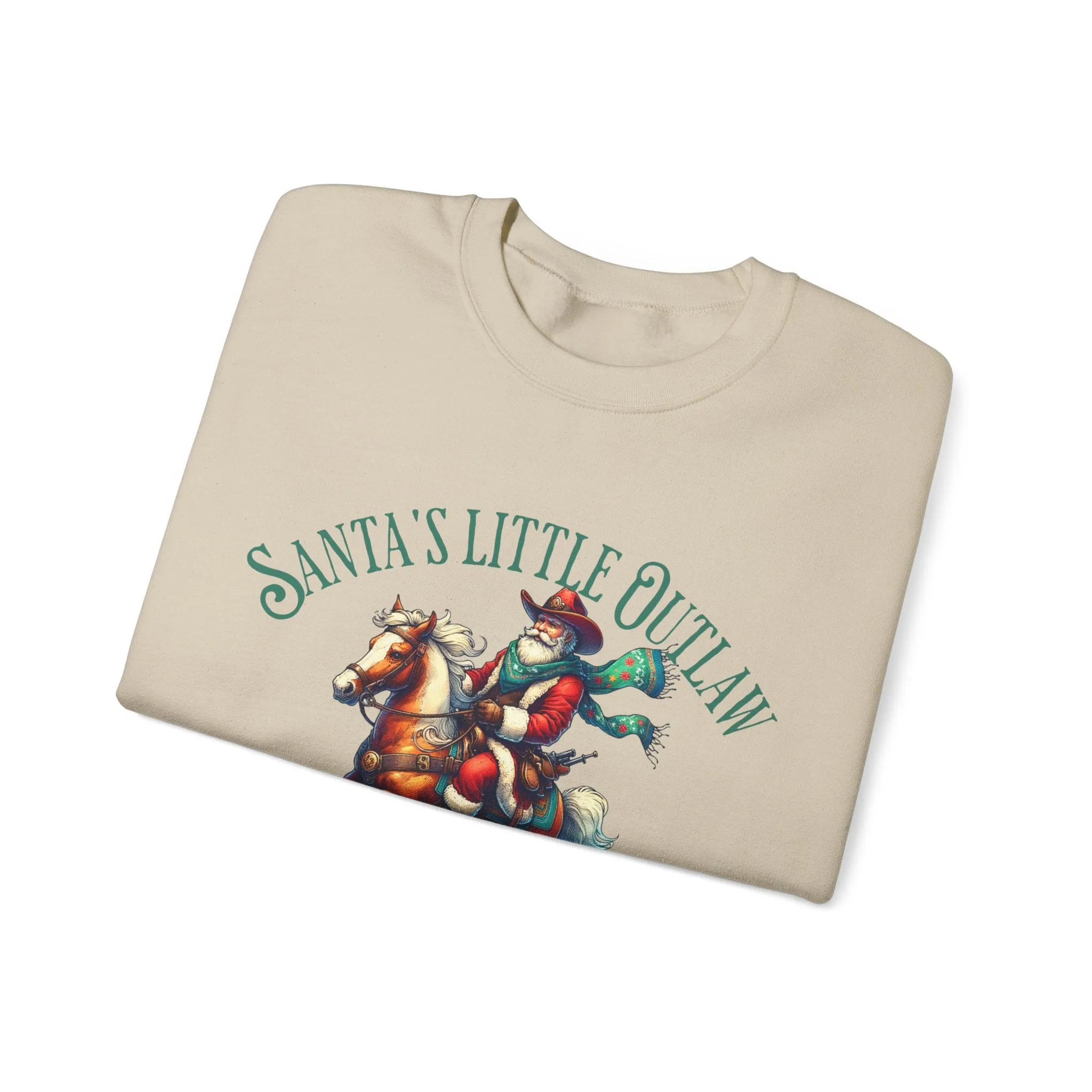 Santa's Little Outlaw Sweatshirt, Country Sweater, Christmas Sweater