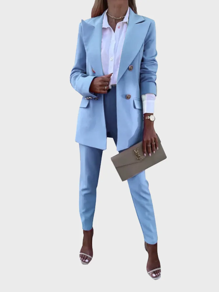 Solid Color Fashion Suit Set