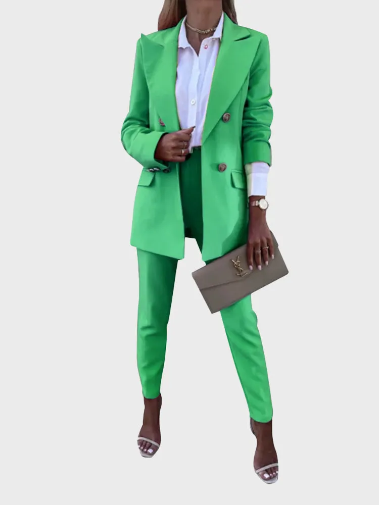 Solid Color Fashion Suit Set