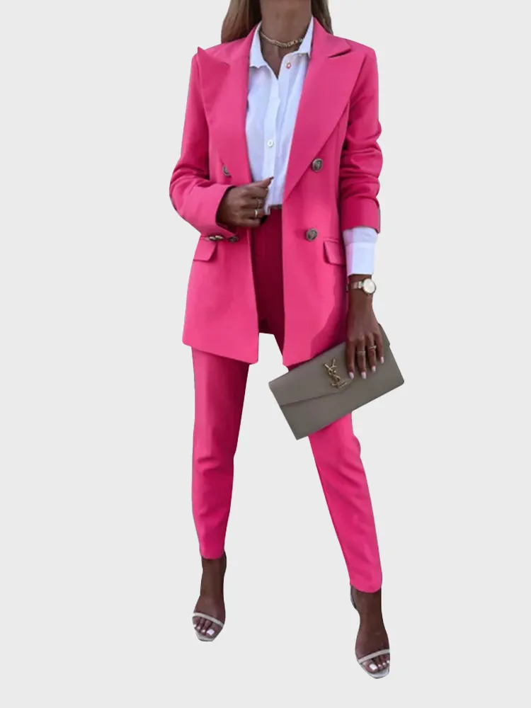 Solid Color Fashion Suit Set