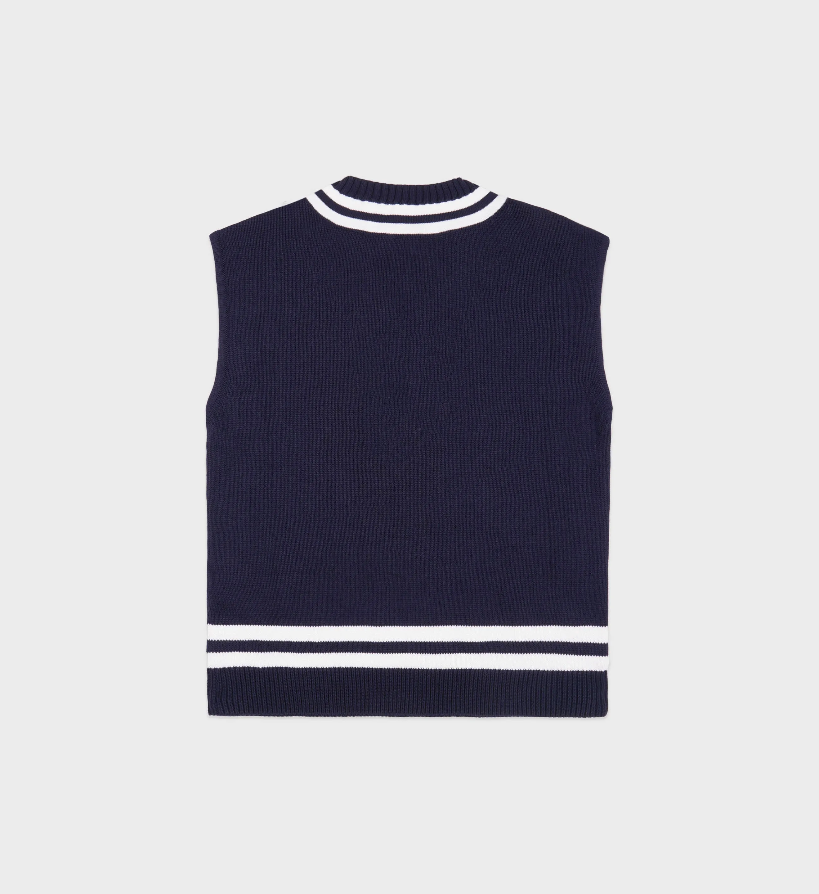 SRC Cableknit Vest - Navy/White