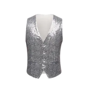 The Crystal Sequin Vest - Platinum