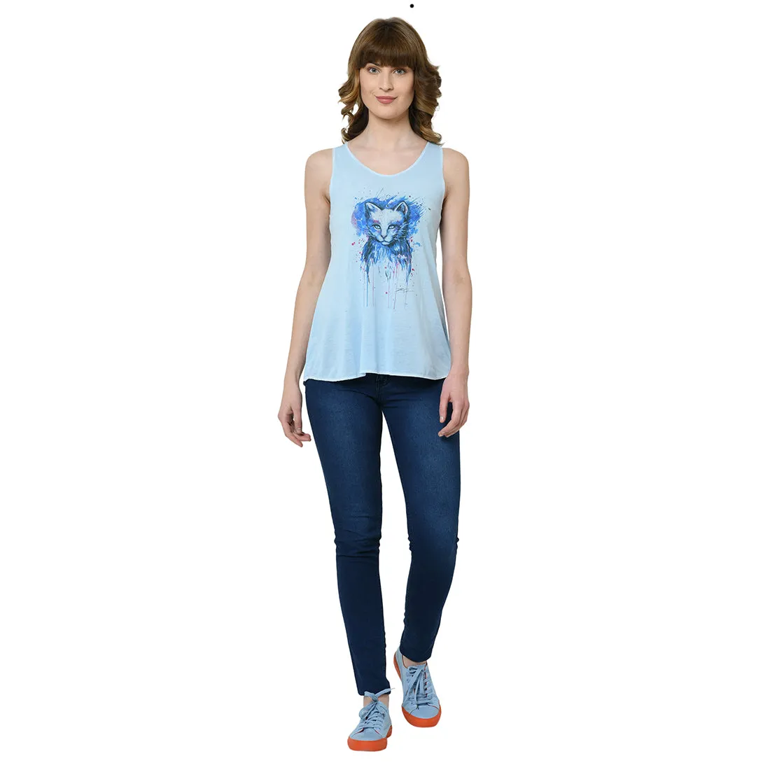 Vimal Jonney Blue Tank Top For Women's