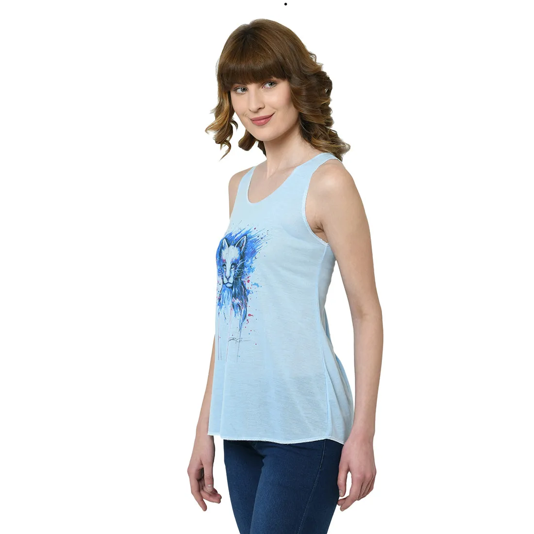 Vimal Jonney Blue Tank Top For Women's