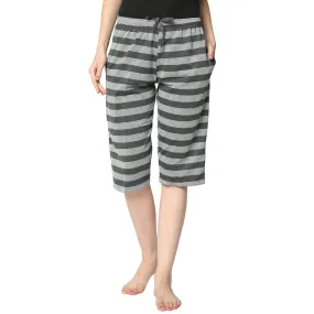 Vimal Jonney Grey 3/4th Capri For Women's