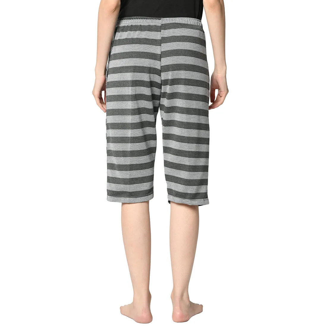 Vimal Jonney Grey 3/4th Capri For Women's