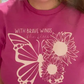 With Brave Wings Butterfly Graphic Tee