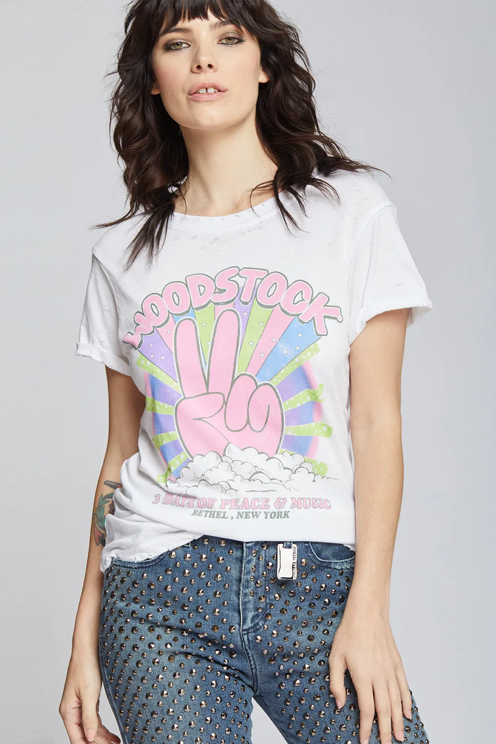 Woodstock 3 Days Of Peace Burnout Tee